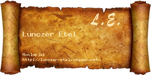 Lunczer Etel névjegykártya